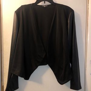 Black Blazer with Leather Sleeves